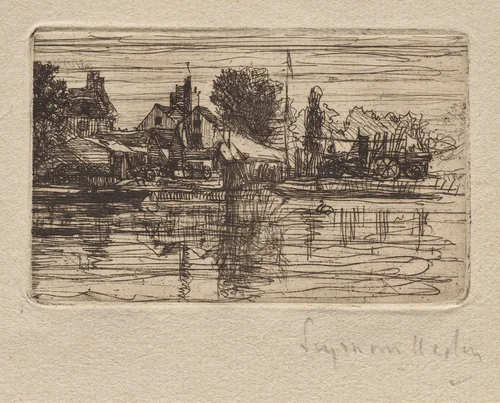 Thames Side by Francis Seymour-Haden, print