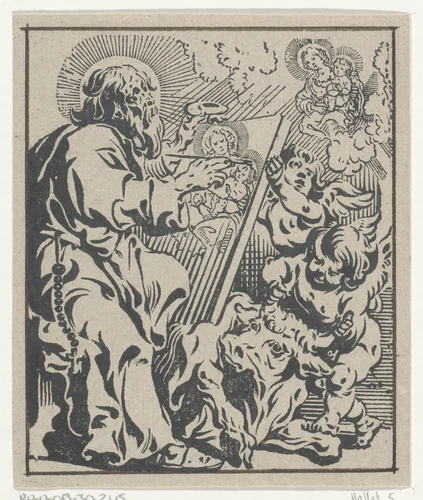 Lucas de evangelist by Antoine Sallaert, print, 1590-1650