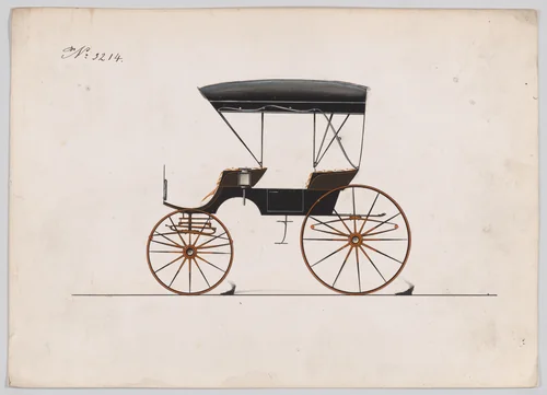 Design for Park Phaeton, no. 3214 by Brewster & Co., drawing, 1876