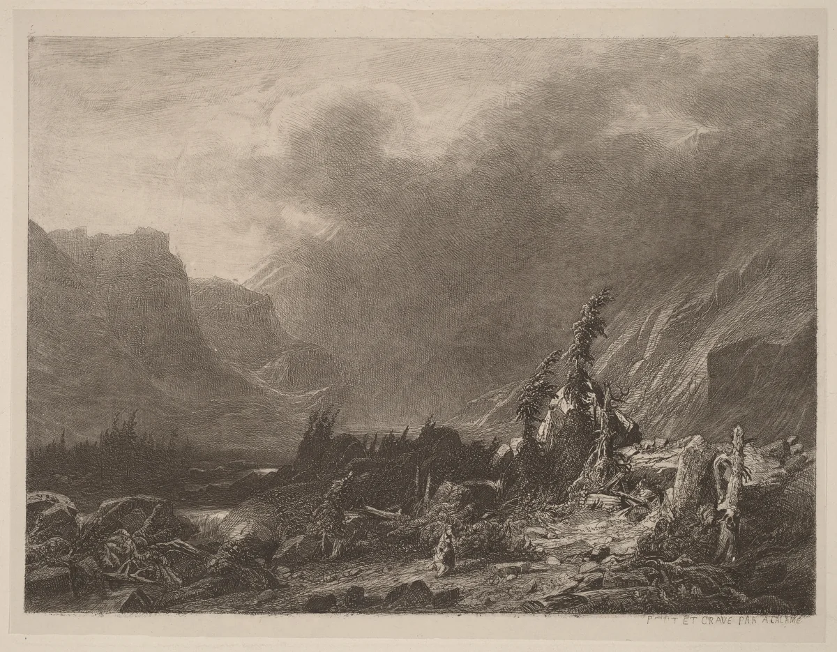 Mountain Storm by Alexandre Calame, portfolio, 1838-1850