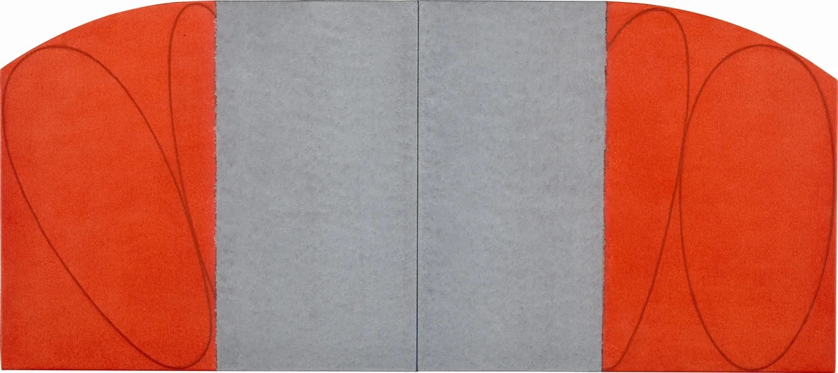 Red/Gray Zone Painting by Robert Mangold, painting, 1998