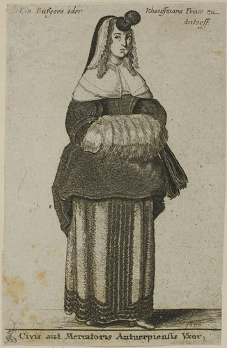 Antwerp Wife by Wenceslaus Hollar, print, 1650