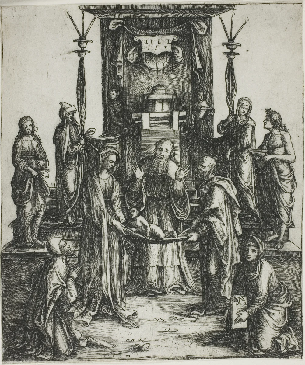 Presentation of Christ by Lorenzo di Ottavio Costa, print, 1497-1507