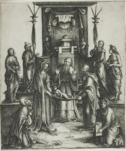 Presentation of Christ by Lorenzo di Ottavio Costa, print, 1497-1507