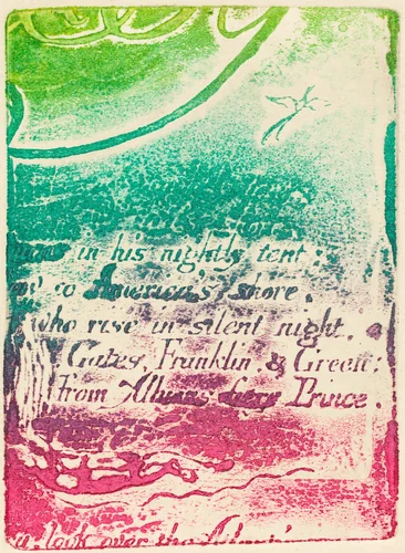 Restrike from fragment of cancelled plate for "A Prophecy" by William Blake, print, 1793
