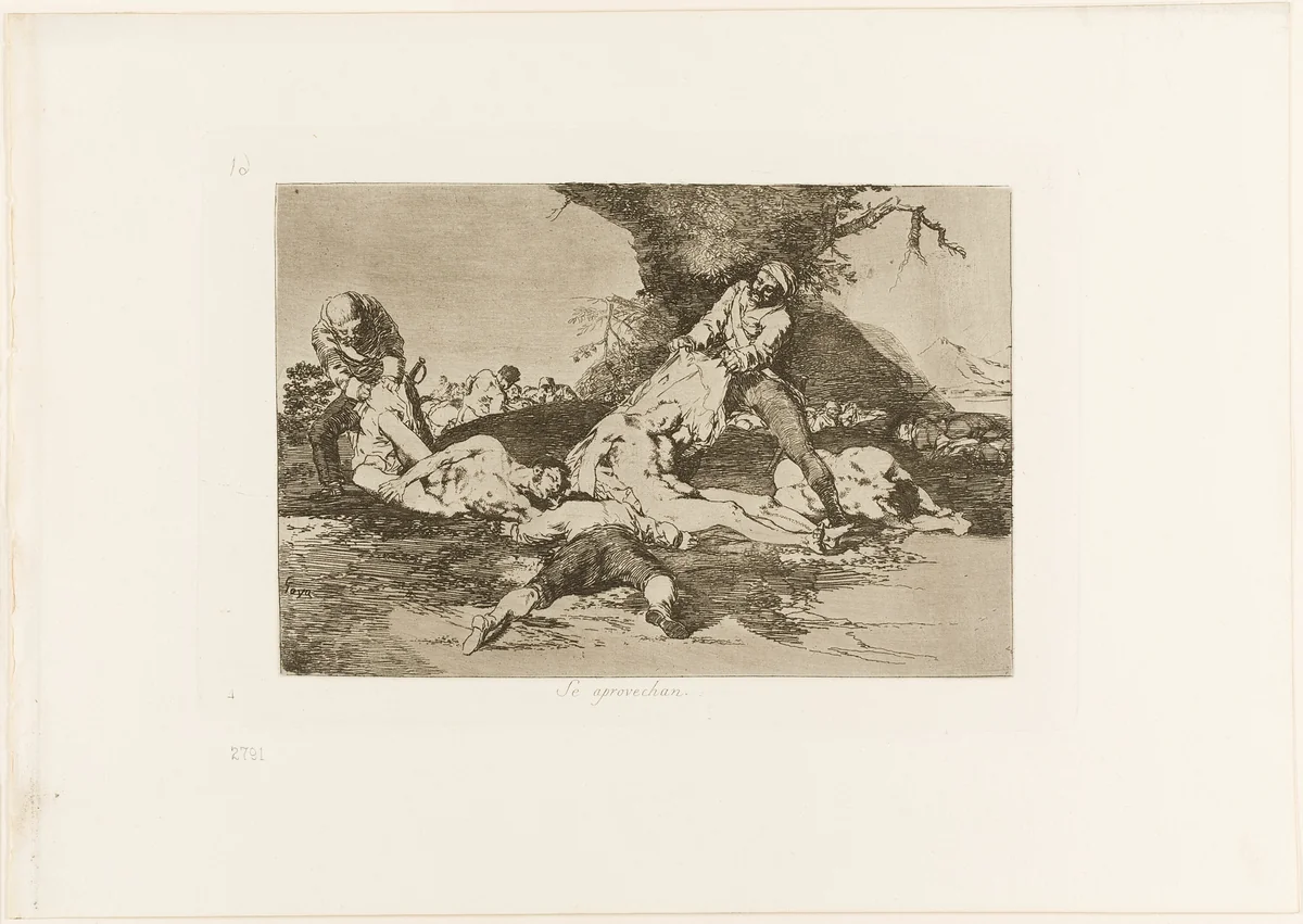 They Make Use of Them, plate 16 from The Disasters of War by Francisco José de Goya, print, 1810-1812