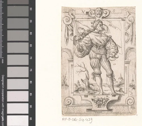 Vaandeldrager met vaandel van Bern by Unknown, print, 1524-1562