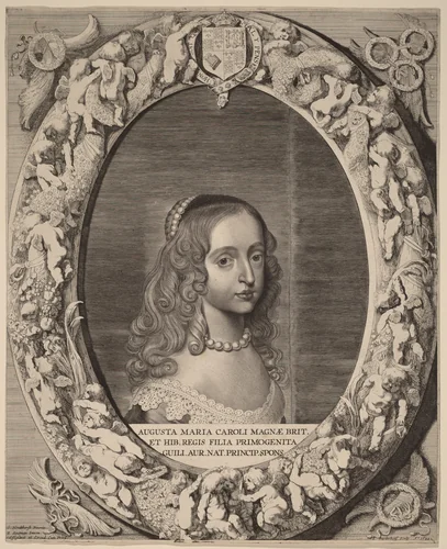 Mary I Stuart by Jonas Suyderhoff; Pieter Claesz Soutman; Gerrit van Honthorst, print, 1643