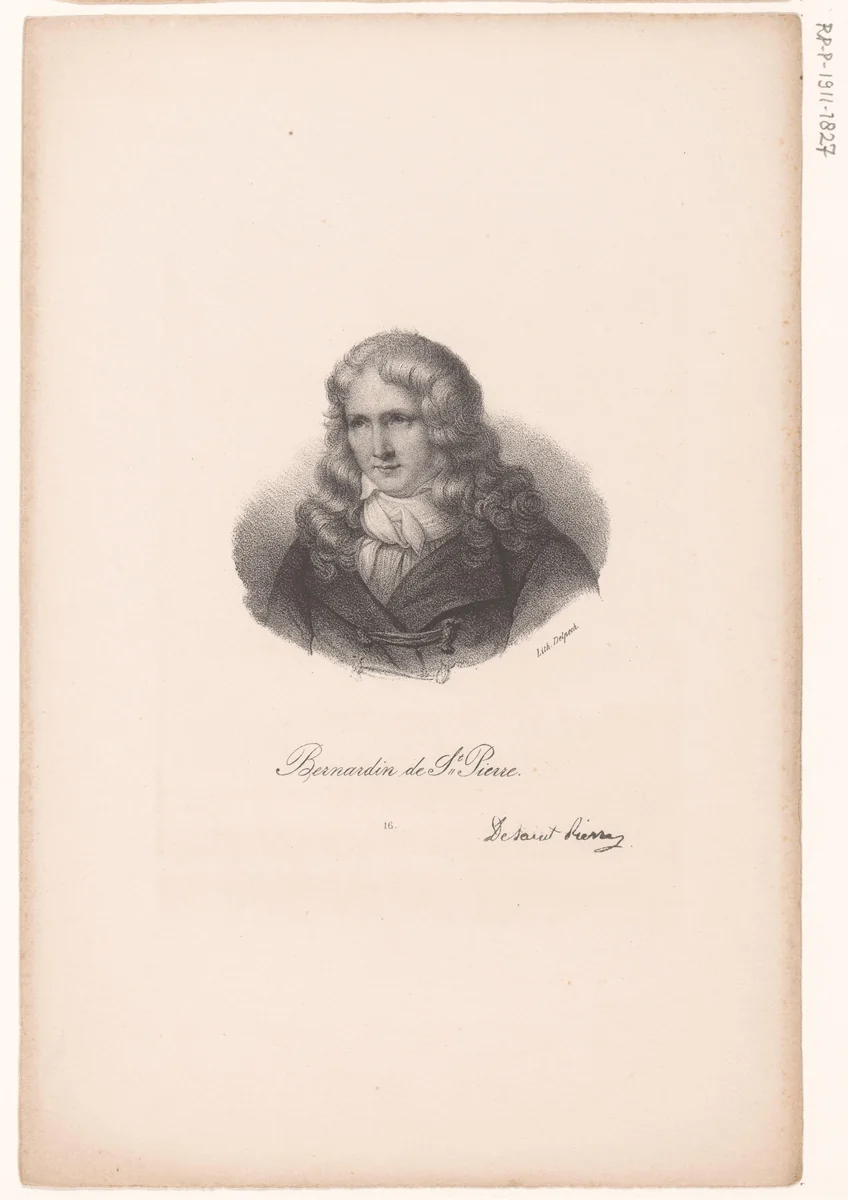 Portret van Jacques-Henri Bernardin de Saint-Pierre by anonymous, print, 1818-1842