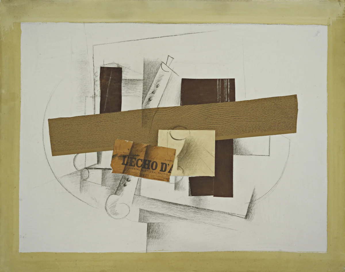 Still Life with Tenora by Georges Braque, drawing, 1913