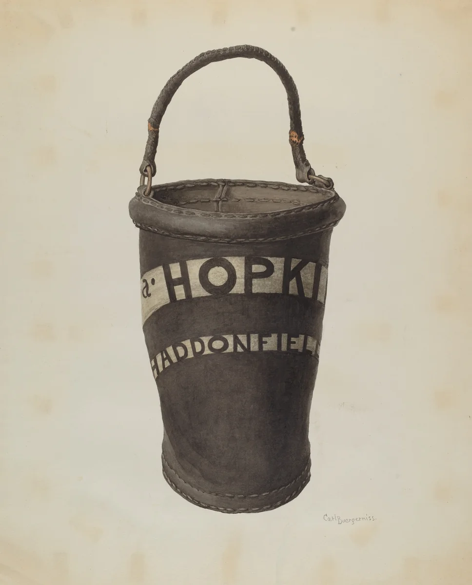 Fire Bucket by Carl Buergerniss, index of american design, 1939