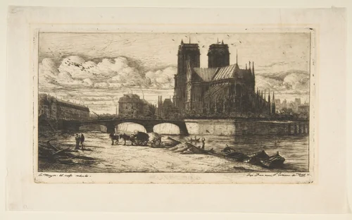 The Apse of Notre-Dame, Paris by Charles Meryon, print, 1854