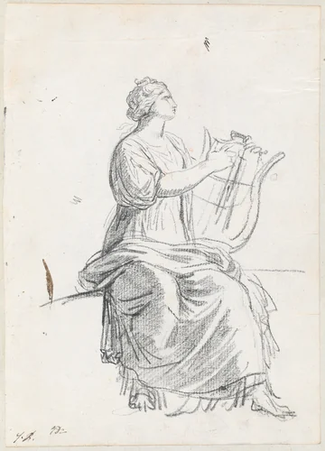 Woman with a Lyre by Jacques-Louis David, drawing, 1775-1780