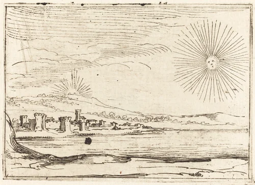 Sun Rising by Jacques Callot, print, 1628