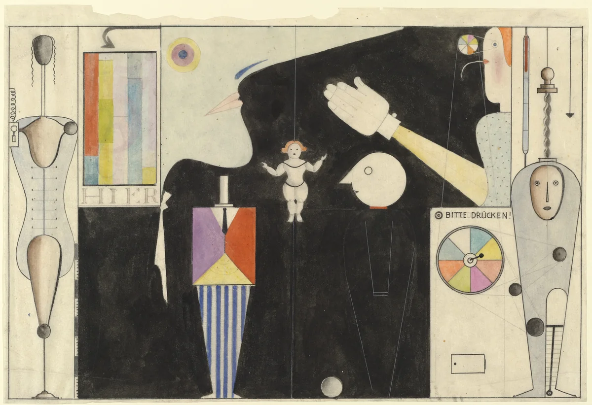 The Figural Cabinet (Das figurale Kabinett) by Oskar Schlemmer, drawing, 1922