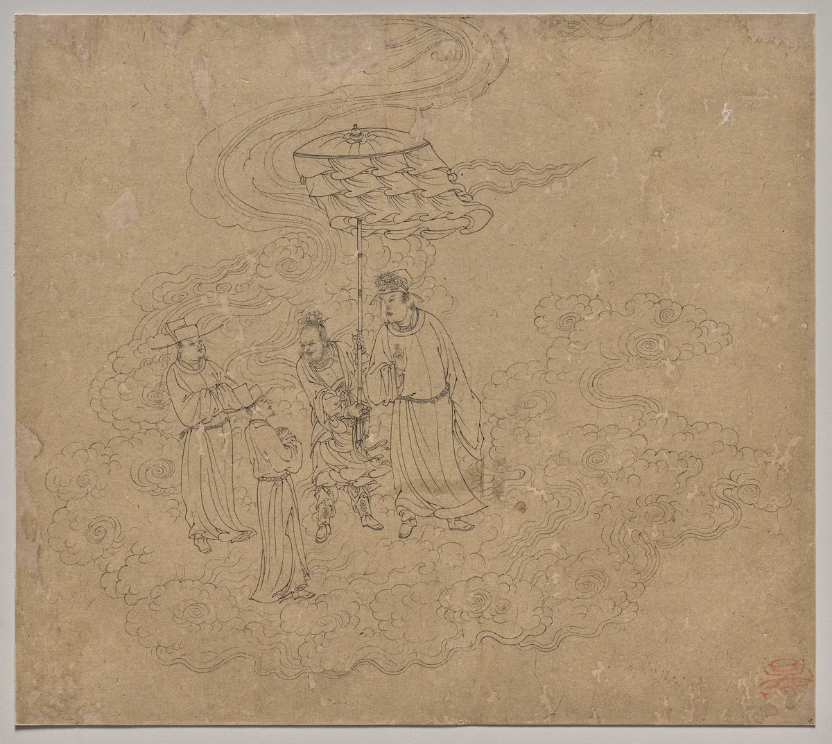 Album of Daoist and Buddhist Themes: Procession of Daoist Deities: Leaf 9 by Unknown, painting, 1200-1299
