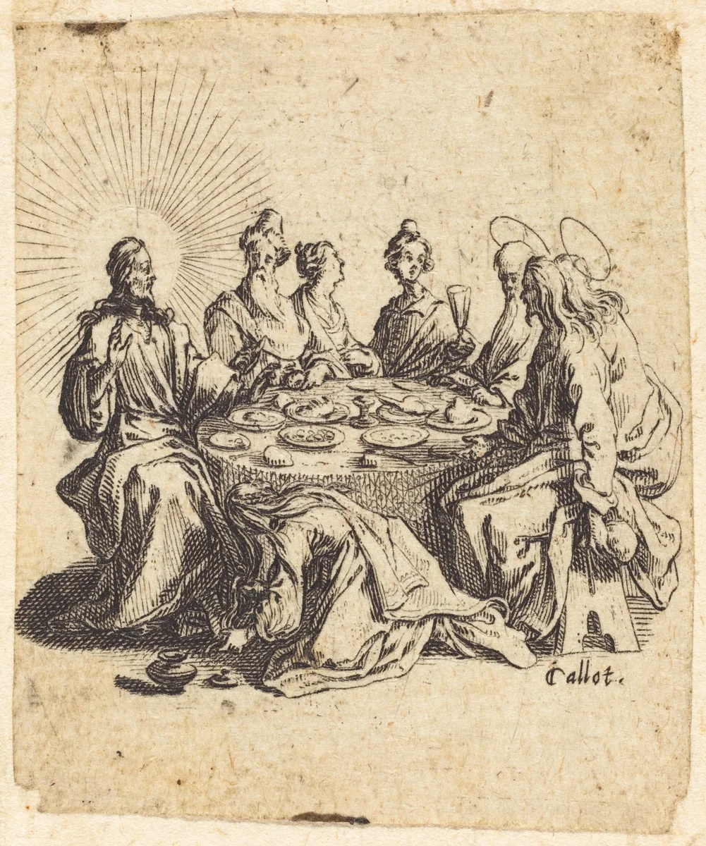 The Feast of the Pharisees by Jacques Callot, print, 1618