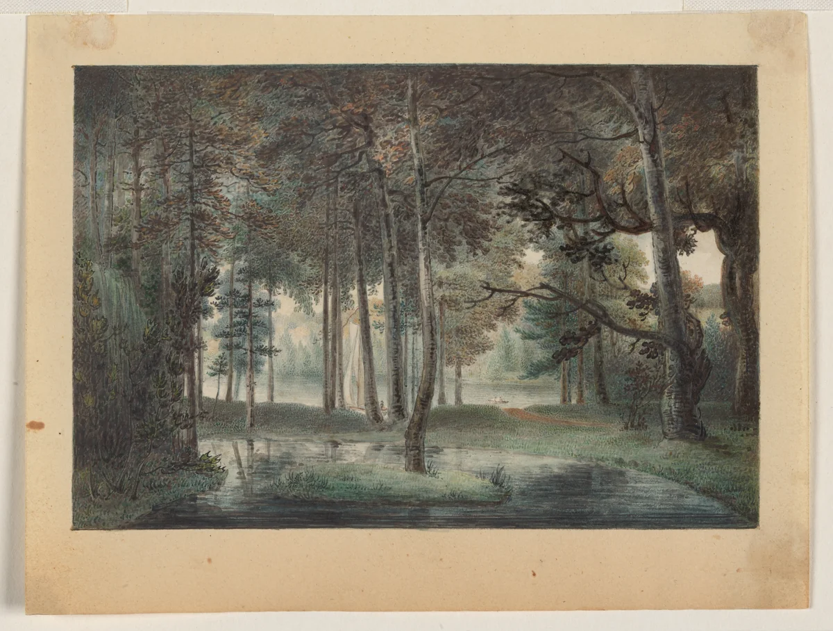 A View from the Artist's Estate, Springland, or the Elysian Bower by William Russell Birch, artwork, 1795-1805