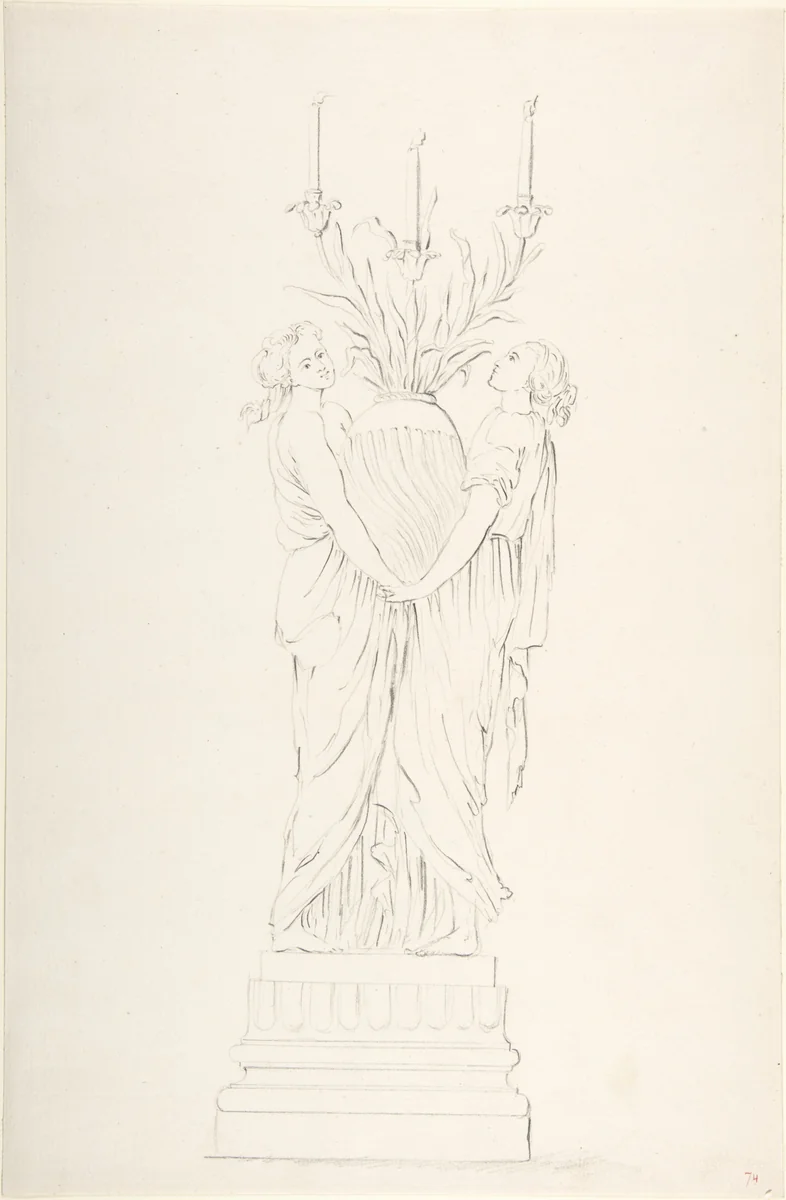 Design for a Candelabra by anonymous, drawing, 1765-1795