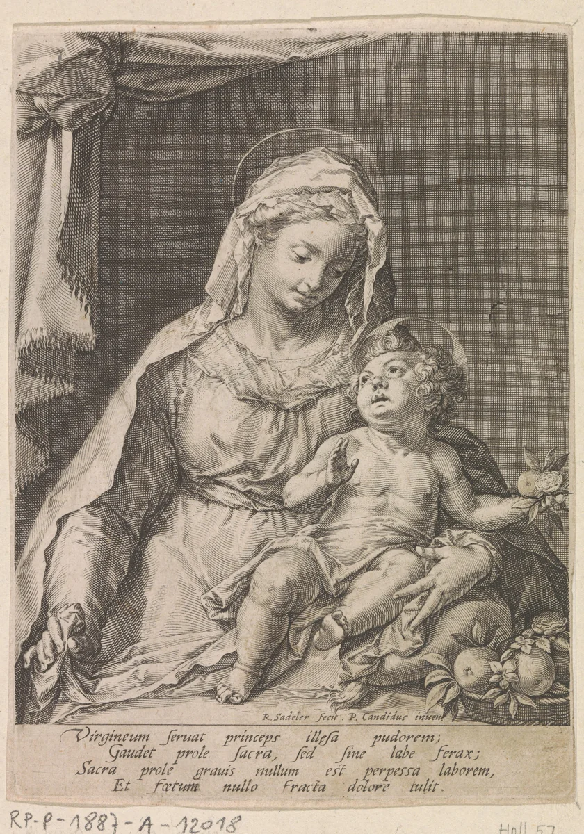 Maria met het Christuskind by Unknown, print, 1570-1632