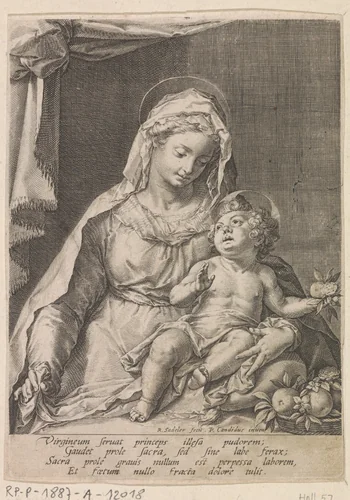 Maria met het Christuskind by Unknown, print, 1570-1632