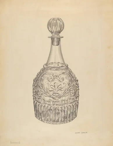 Decanter by John Dana, index of american design, 1935-1942