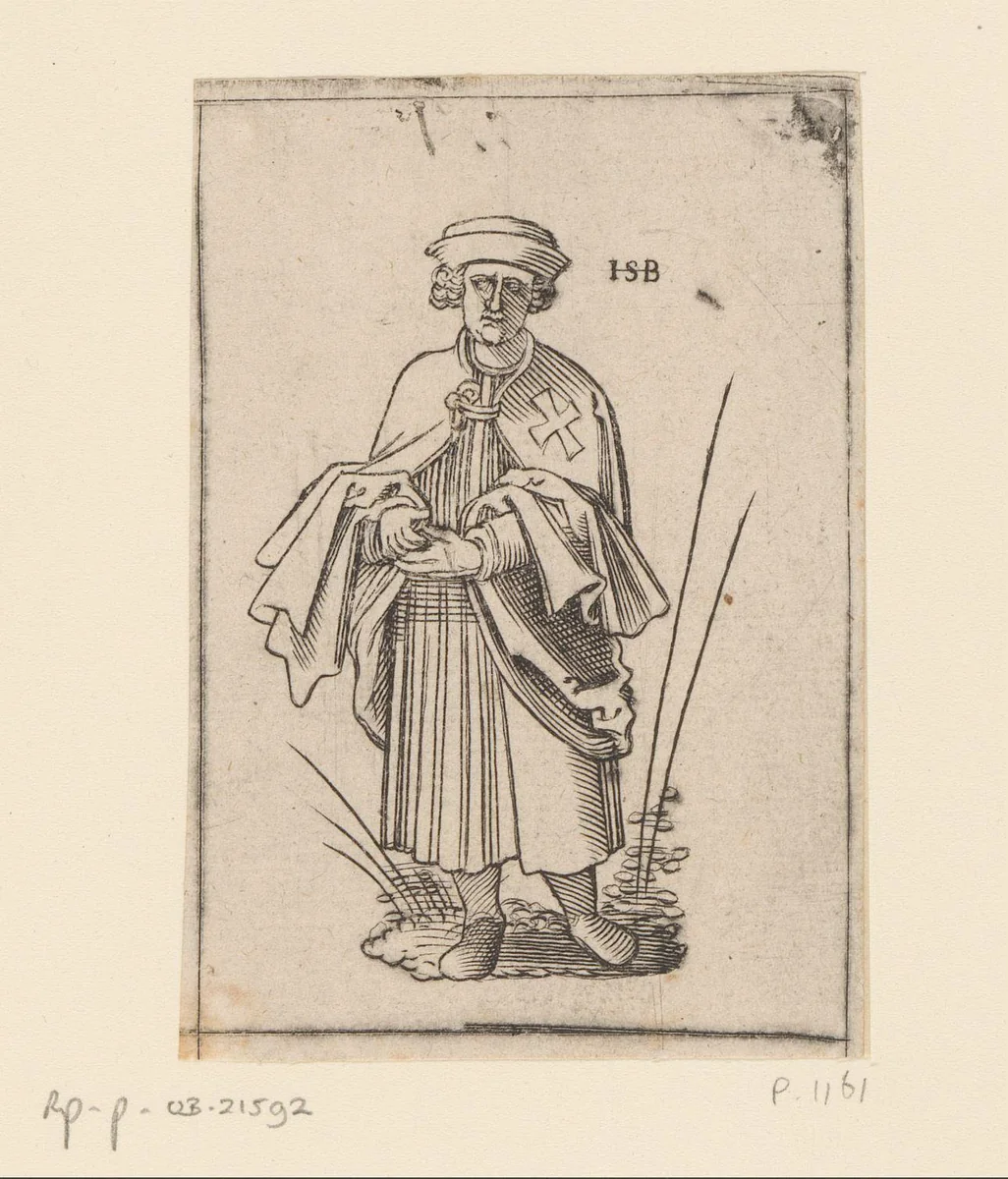 Monnik van de orde der Johannieters by anonymous, print, 1526