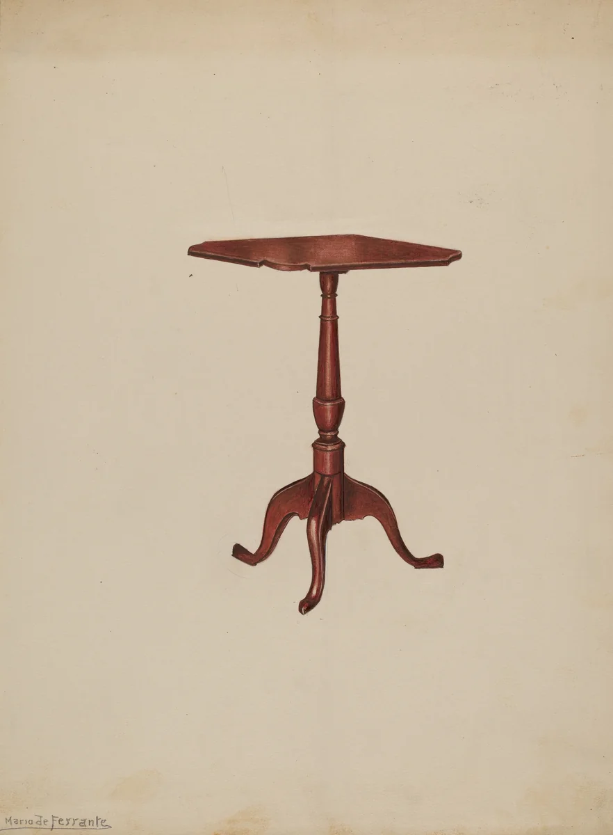 Table by Mario De Ferrante, index of american design, 1940