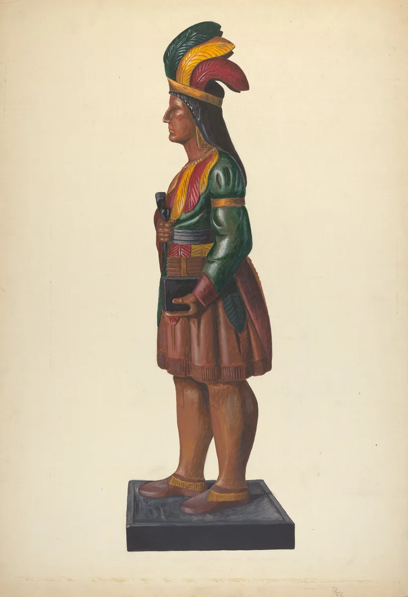 Cigar Store Indian by Richard F. Smith, index of american design, 1937