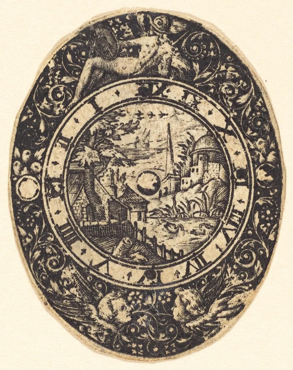 Landscape with an Obelisk by Antoine Jacquard, print, 1572-1652