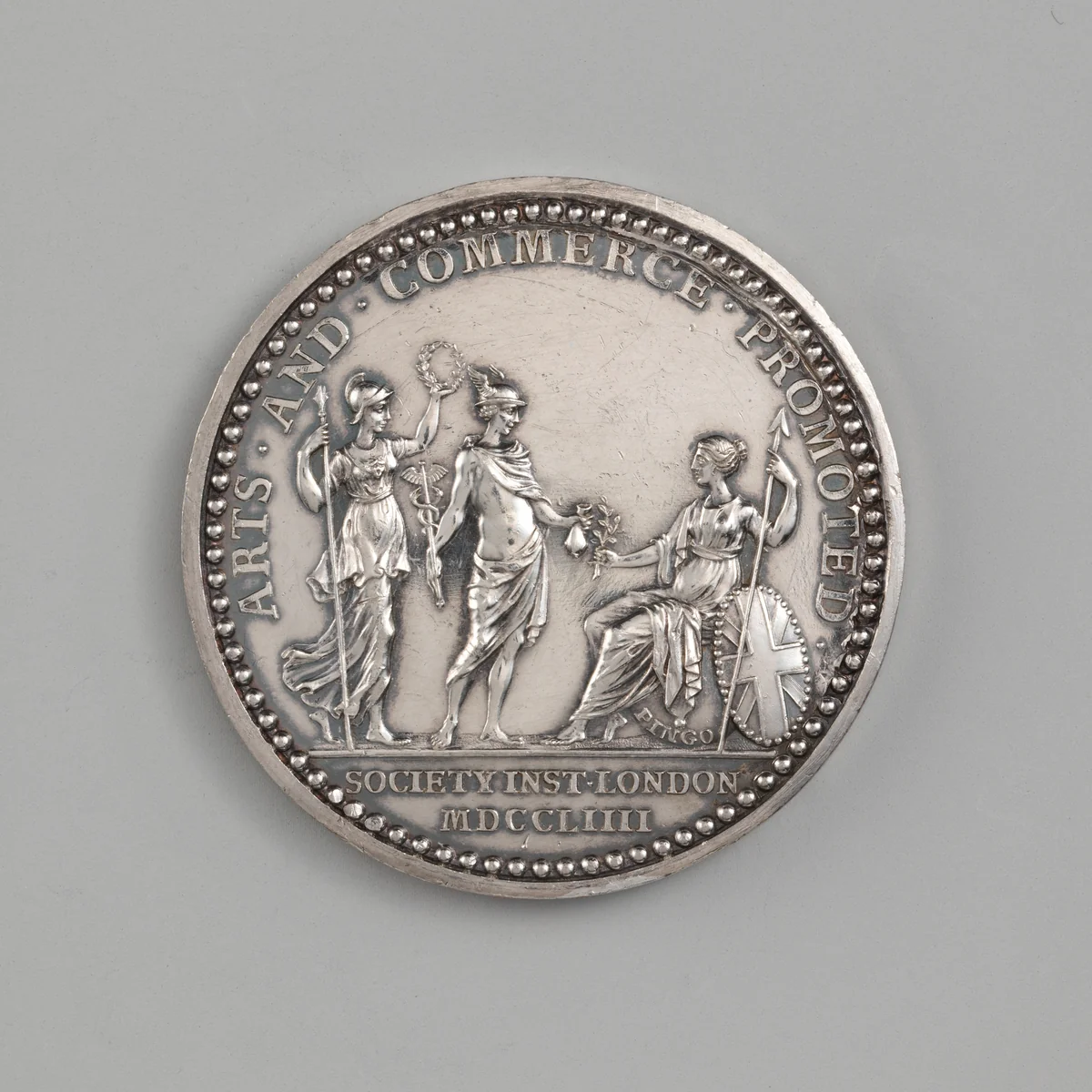 London Royal Society of Arts Medal by Thomas Pingo, metalwork, 1790