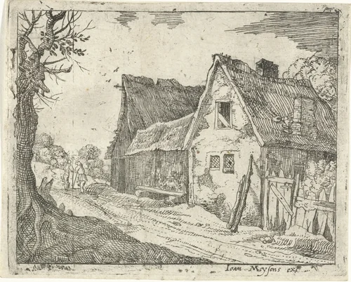 Boerderij aan een landweg by Gillis Peeters, print, 1622-1653