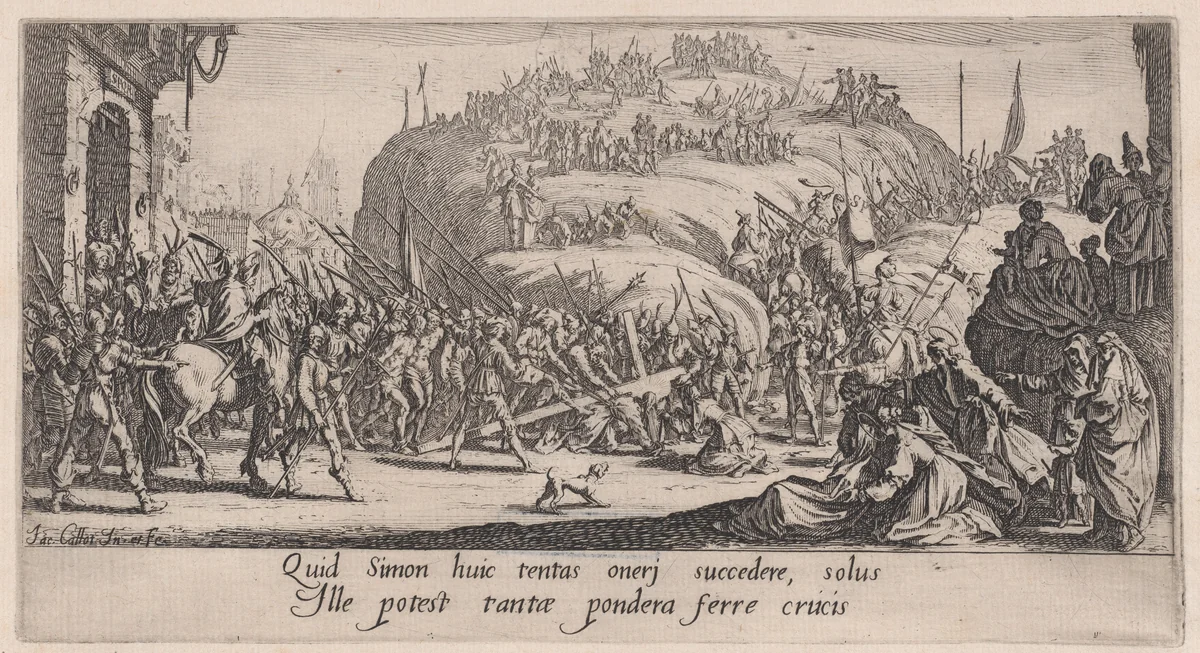Le Portement de Croix (Christ Carrying the Cross), from "La Grande Passion" (The Large Passion) by Jacques Callot, print, 1618-1630