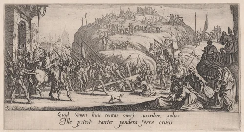 Le Portement de Croix (Christ Carrying the Cross), from "La Grande Passion" (The Large Passion) by Jacques Callot, print, 1618-1630