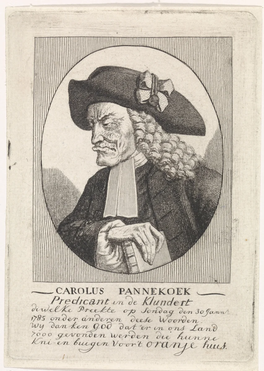 Portret van Carolus Pantekoek by Joannes Hulstkamp, print, 1785-1787