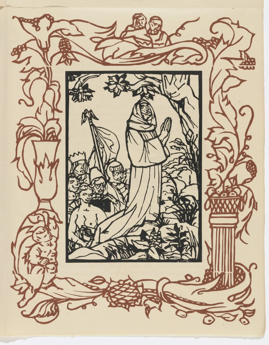 Plate (page 43) from Les Petites Fleurs de St. François (The Little Flowers of St. Francis) by Émile Bernard, illustrated book, 1928