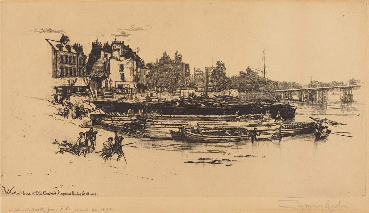 Whistler's House, Old Chelsea by Francis Seymour-Haden, print, 1863