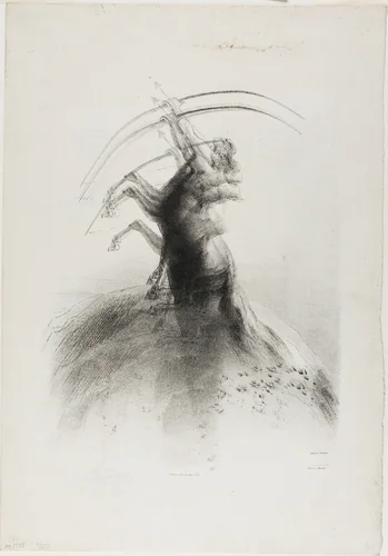 Centaur Taking Aim at the Clouds by Odilon Redon, print, 1895