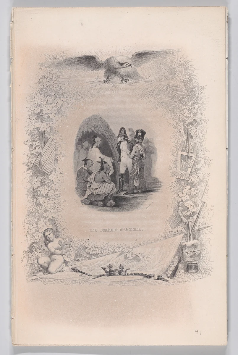 Le Champ d'Asile, from "The Complete Works of Béranger" by Alfred Johannot, print, 1829