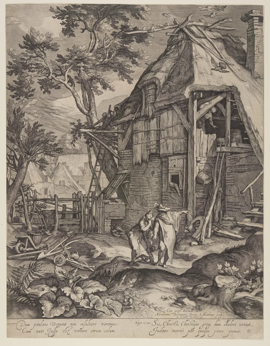 Abraham Casting out Hagar by Jacob Matham, print, 1603