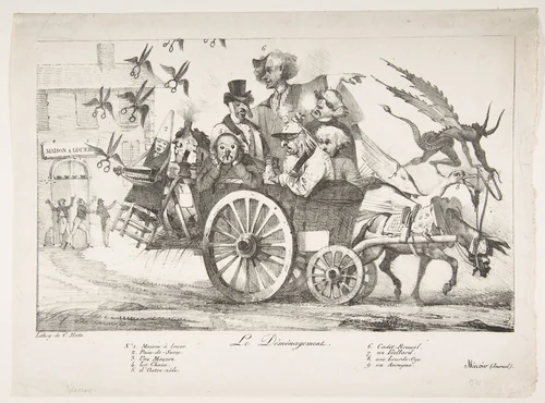 The Board of Censors Moves Out by Eugène Delacroix, print, 1822