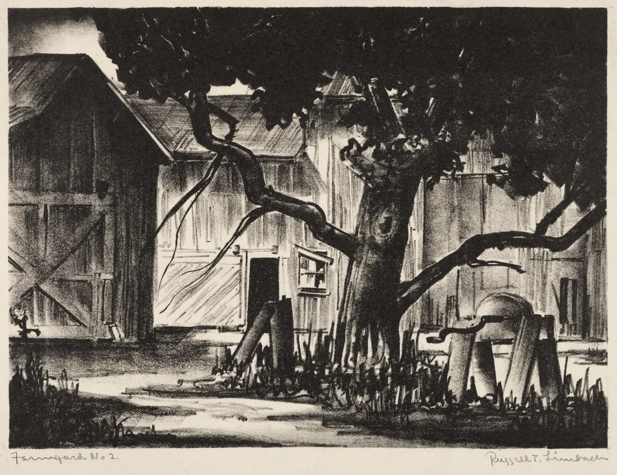Farmyard No. 2 by Russell T Limbach, print, 1923-1933