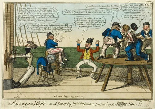 Lacing in Style by George Cruikshank, print, 1819