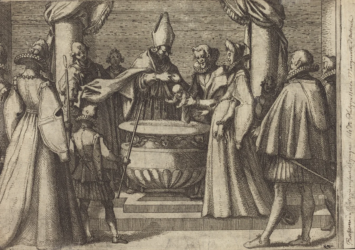 Baptism of the Prince of Spain [verso] by Jacques Callot, print, 1612