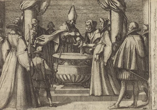Baptism of the Prince of Spain [verso] by Jacques Callot, print, 1612