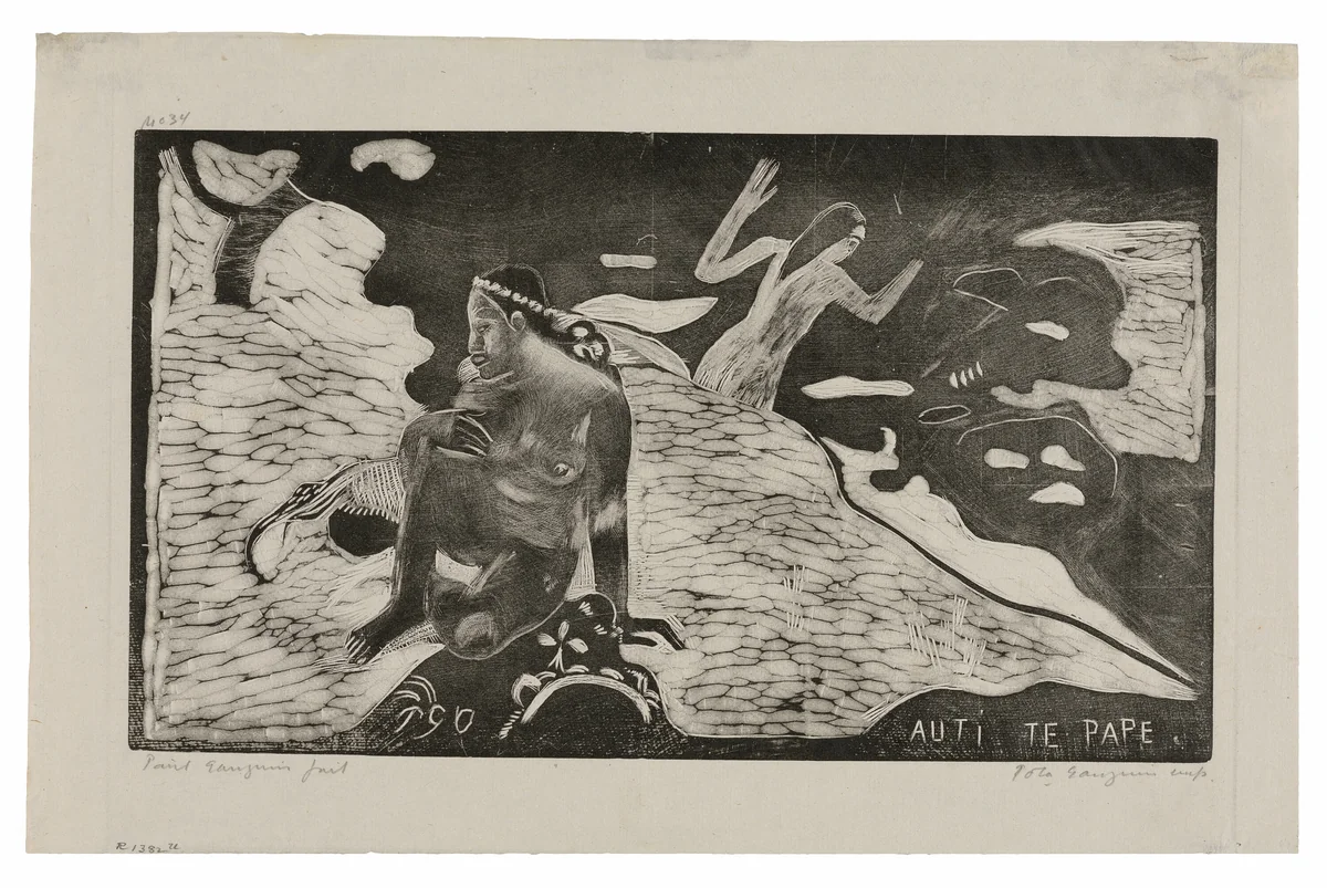 Auti te pape (Women at the River) from the Noa Noa Suite by Paul Gauguin, print, 1893-1894