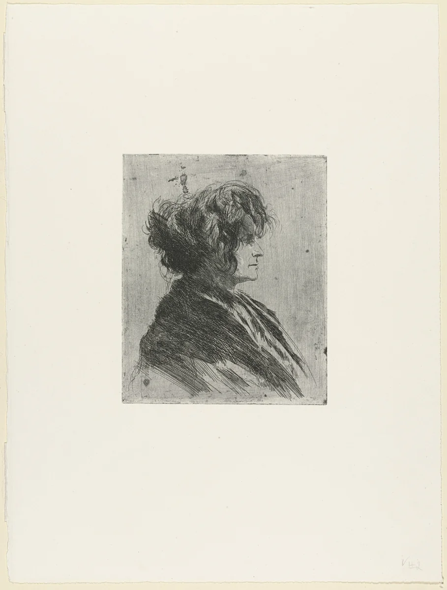 Portrait of a Hatless Woman by Joseph Stella, print, 1900