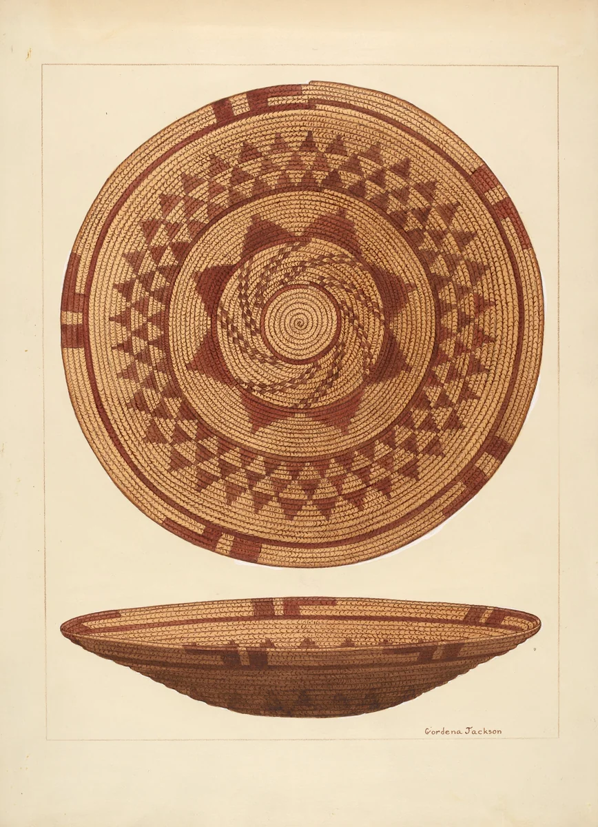 Basket by Gordena Jackson, index of american design, 1937