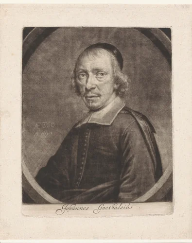 Portret van Johannes Goethals by Jan Verkolje, print, 1670