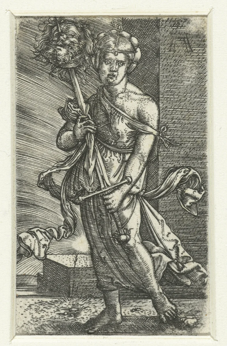 Judith met het hoofd van Holofernes by Unknown, print, 1506-1538